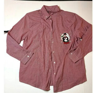 Vintage Karen Scott Snowman Snowglobe Blouse Size Large